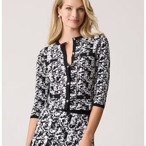 Teri John Rickie Freeman Double Knit Jewel Button Cardigan NWT